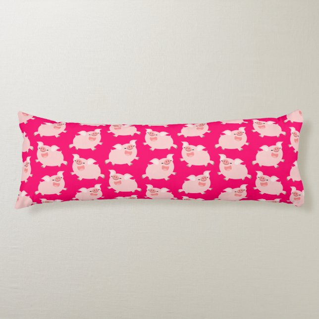 Cojín Patrón de cerdos Personalizados alegres (Anverso)