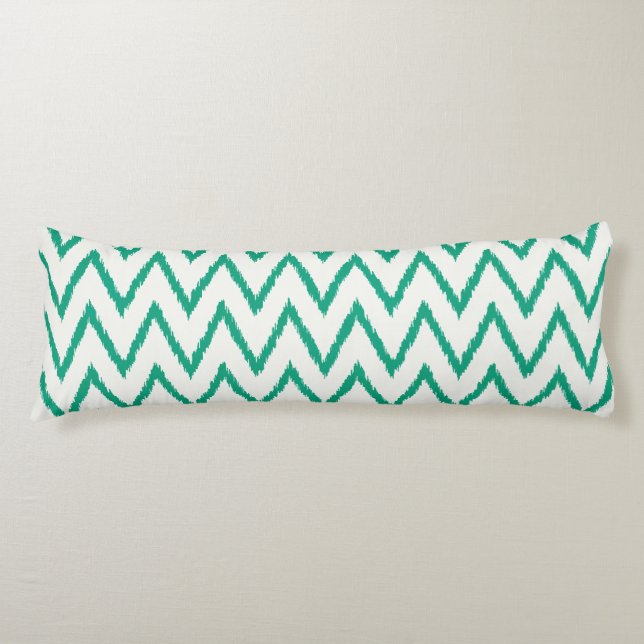 Cojín Patrón de chevron ikat verde texturizado chic mode (Anverso)