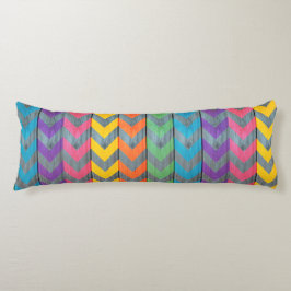 Cojín Patrón de Chevron sobre textura de madera de Shirl