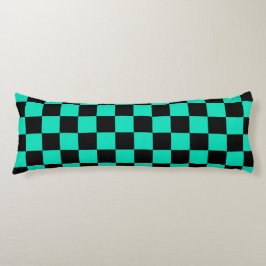 Cojín Patrón de comprobación de negro verde