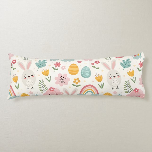 Cojín Patrón de conejo de Pascua (Anverso)