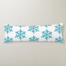 Cojín Patrón de copo de nieve azul Navidades de invierno