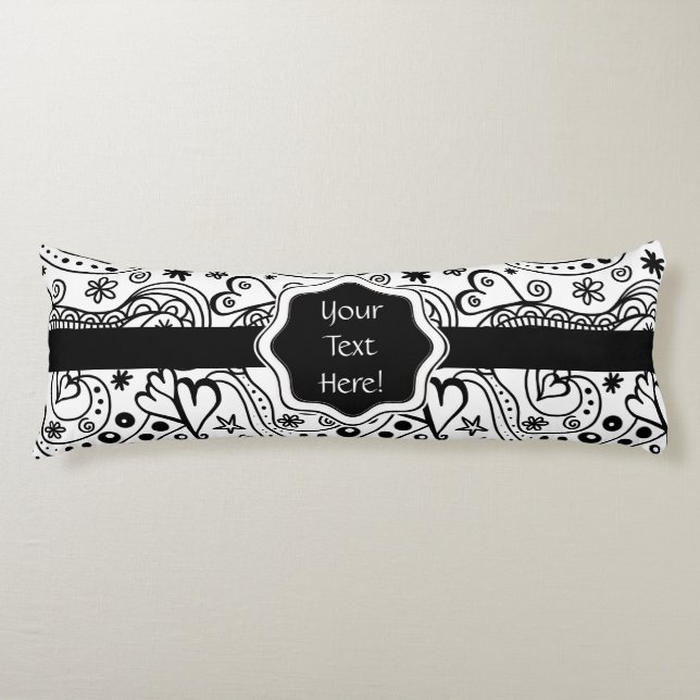 Cojín Patrón de corazones y dibujos animados personaliza (Anverso)