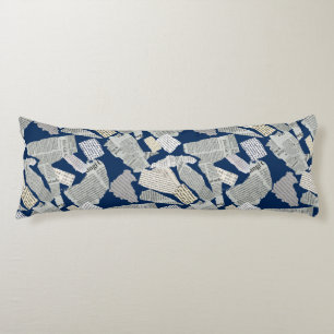 Cojín Patrón de corte de periódicos 01x4.b DBlue