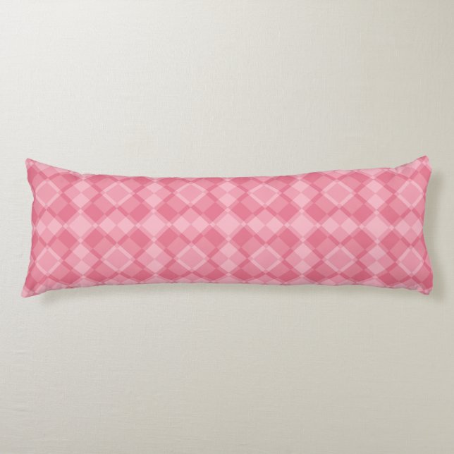 Cojín Patrón de cuadros argyle rosa (Anverso)