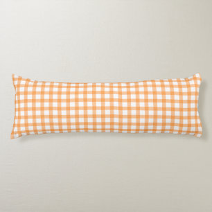 Cojín Patrón de cuadros escoceses gingham naranja retro