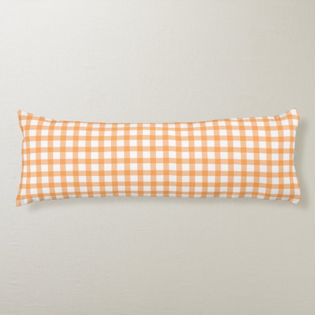 Cojín Patrón de cuadros escoceses gingham naranja retro  (Anverso)