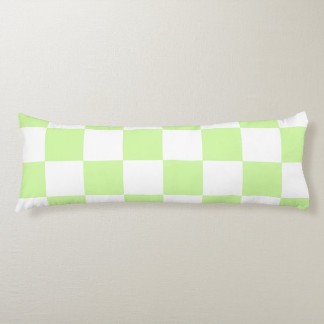 Cojín Patrón de cuadros gingham verde pastel (Anverso)