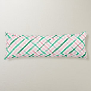 Cojín Patrón de cuadros houndstooth rosa y verde retro