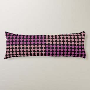 Cojín Patrón de diamante de cuadros rosa púrpura