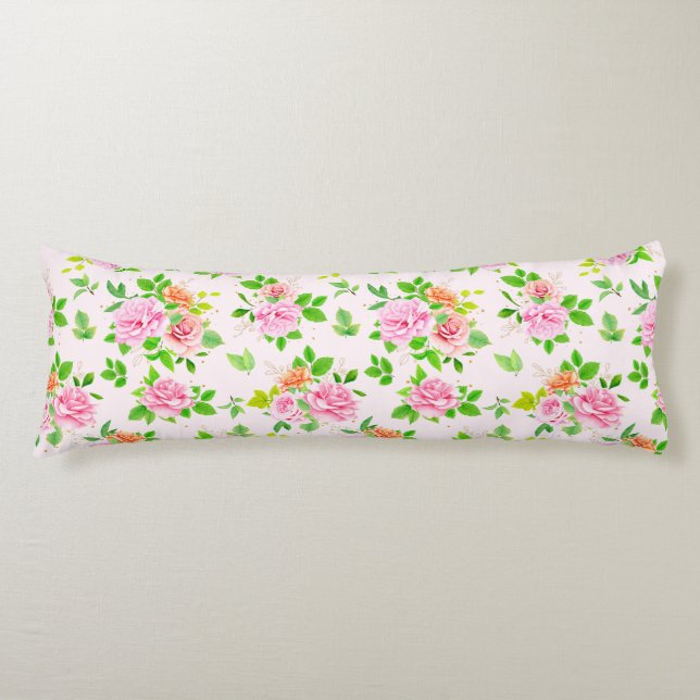 Cojín Patrón de flores de Rosa floral-23656 (Anverso)