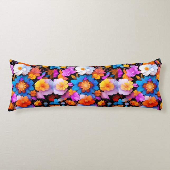 Cojín Patrón de flores multicolores-68577 (Anverso)