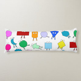 Cojín Patrón de formas geométricas 2D y 3D coloridas par