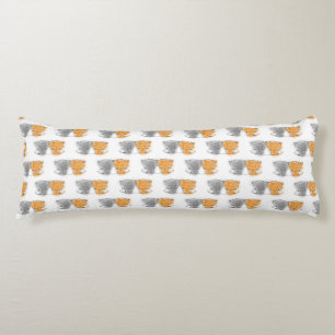 Cojín Patrón de gatitos dulces naranjas y grises