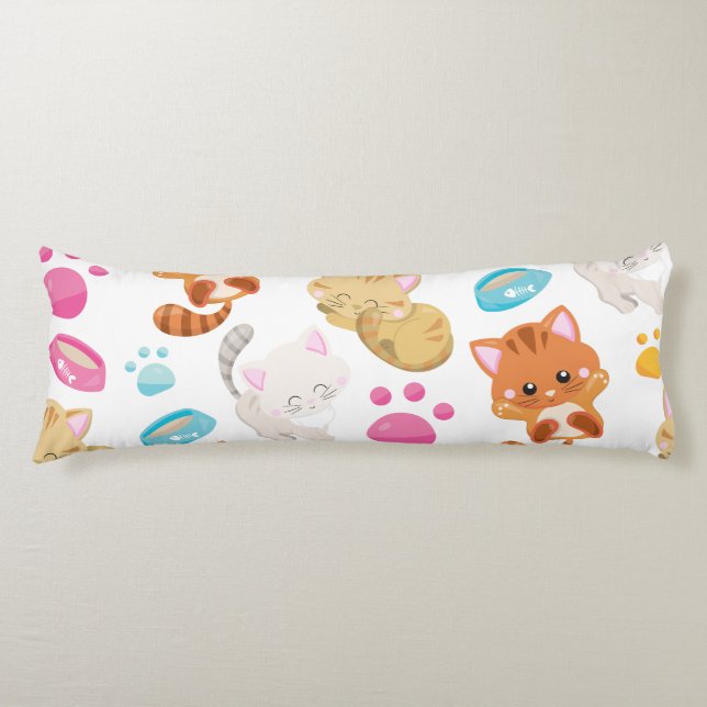Cojín Patrón de gatos, gatos, gatitos, gatitos, patas (Anverso)