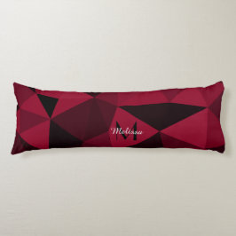 Cojín Patrón de geometría magenta rosa rojo negro Monogr