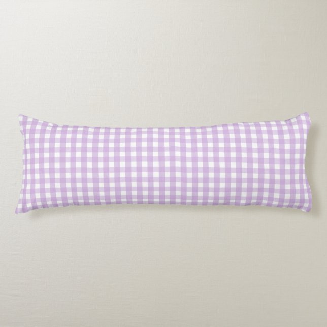 Cojín Patrón de Gingham púrpura Pastel (Anverso)