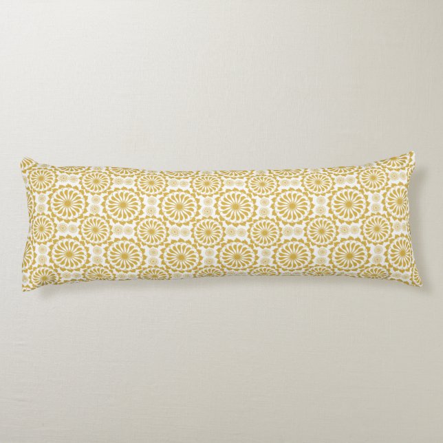 Cojín Patrón de girasoles dorados (Reverso)