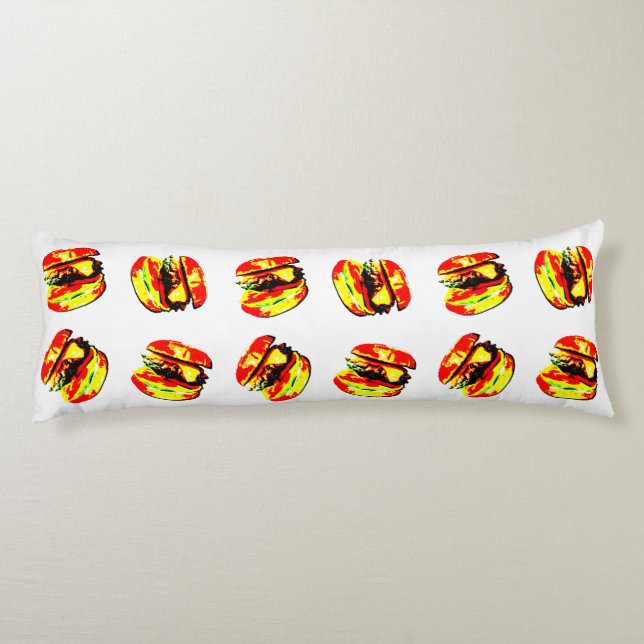 Cojín Patrón de hamburguesas (Reverso)