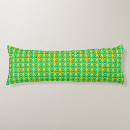 Cojín Patrón de Hexágono Amarillo Verde Trébol