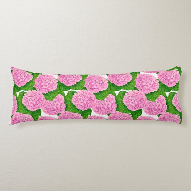 Cojín Patrón de hidrangea acuarela (Anverso)