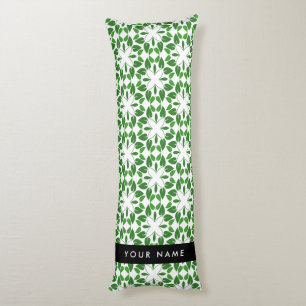Cojín Patrón de Hoja, Hojas Verdes, Tu Nombre