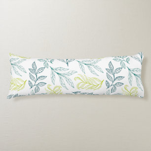 Cojín Patrón de hojas botánicas y ramas de trineo