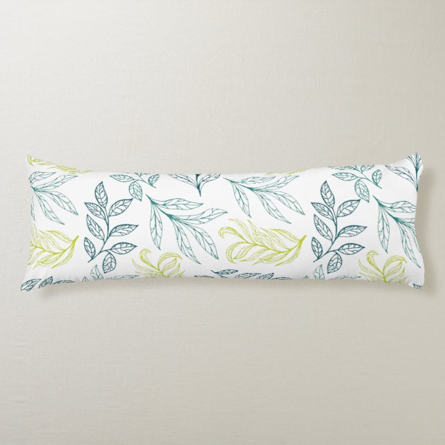 Cojín Patrón de hojas botánicas y ramas de trineo (Anverso)