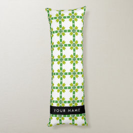 Cojín Patrón de hojas, hojas verdes, nombre