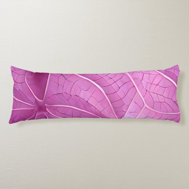 Cojín Patrón de hojas rosadas de bonito (Anverso)