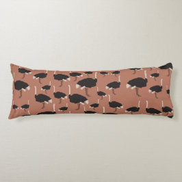 Cojín Patrón de Ilustracion de aves de avestruz