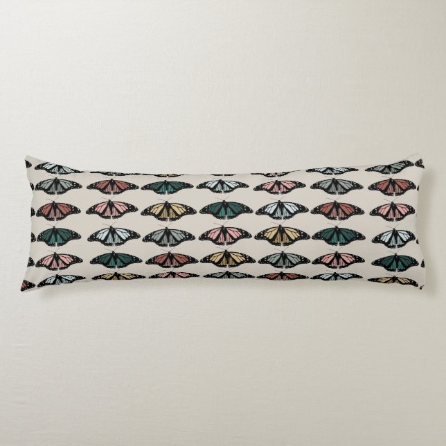 Cojín Patrón de jardín de las mariposas neutrales modern (Anverso)