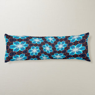 Cojín Patrón de las flores azules abstractas