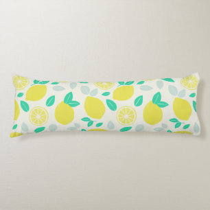 Cojín Patrón de limón de verano en crema