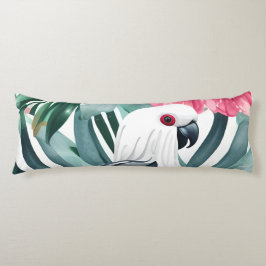 Cojín Patrón de loro blanco tropical