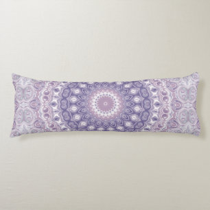 Cojín Patrón de Mandala de Lavanda y Lila