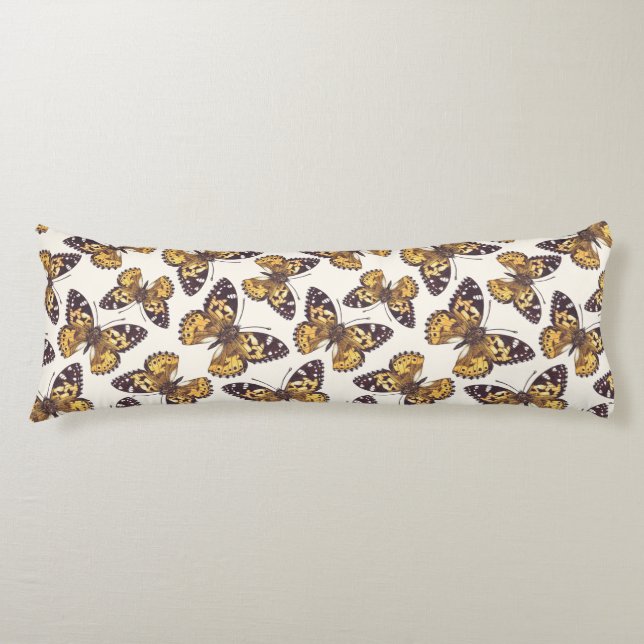 Cojín Patrón de mariposa de dama pintada (Anverso)