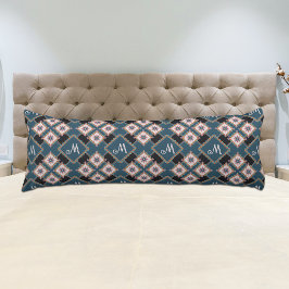 Cojín Patrón de monograma floral geométrico de Moda mode