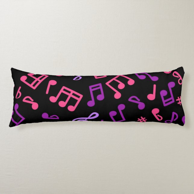 Cojín Patrón de notas musicales (Anverso)