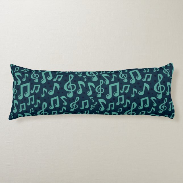 Cojín Patrón de notas musicales (Anverso)