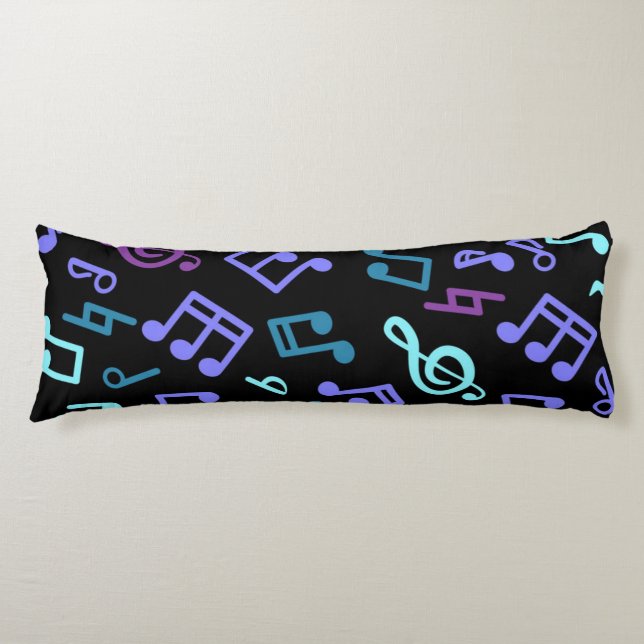 Cojín Patrón de notas musicales (Anverso)