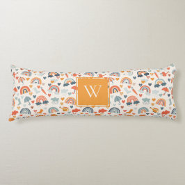 Cojín Patrón de nubes de arco iris de la primavera azul 