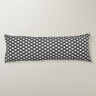 Cojín Patrón de ondas Art Deco - blanco y negro
