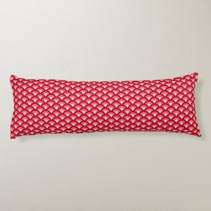 Cojín Patrón de ondas Art Deco - rojo y fucsia