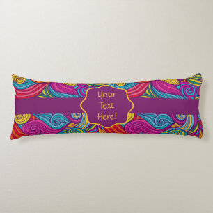 Cojín Patrón de ondulación giratoria retro colorido de j