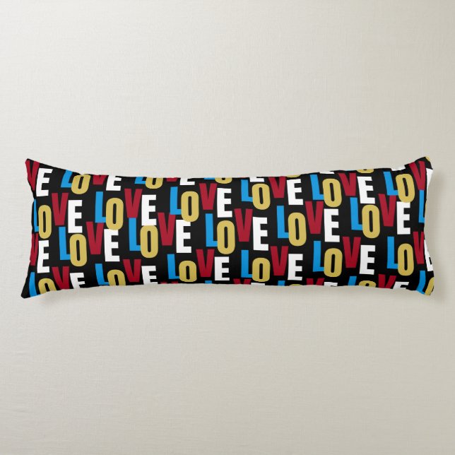 Cojín Patrón de palabras de amor (Anverso)