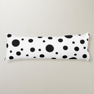 Cojín Patrón de puntos de polka blanca negro