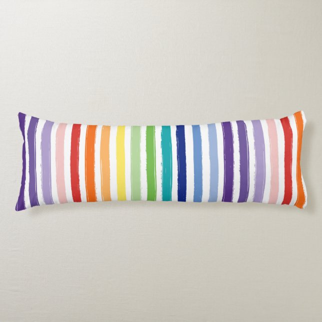 Cojín Patrón de rayas arcoiris de bonito (Anverso)