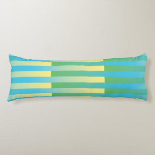 Cojín Patrón de rayas azul amarillo verde