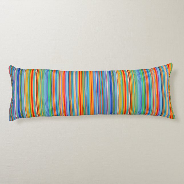 Cojín Patrón de rayas multicolor (Reverso)